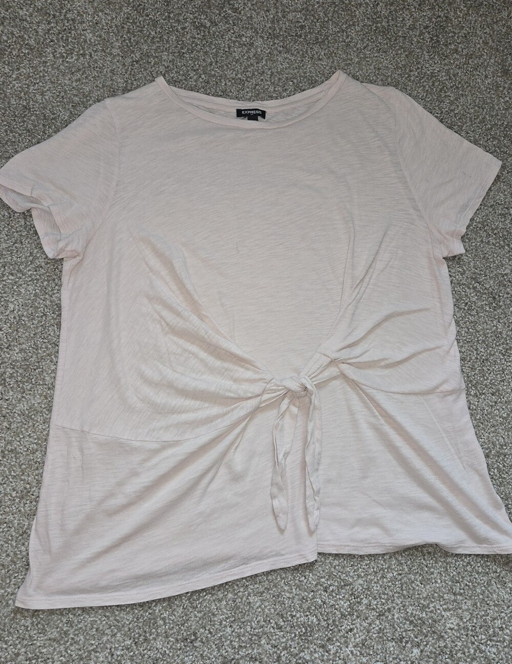 Express Women’s Light Pink Tie-Front Tee